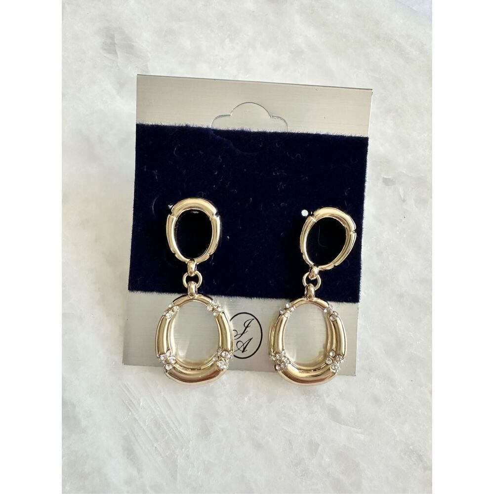 J & A gold double hoop earrings